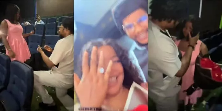 Lady shares how movie date with her man turned into surprise marriage proposal