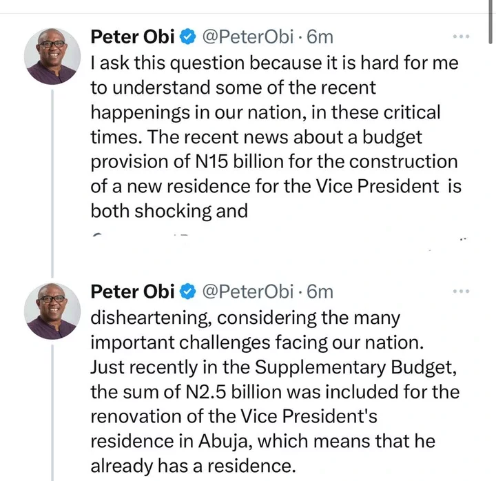 What is exactly wrong with us as a country? - Peter Obi condemns some expenditures in the N27.5 trn 2024 budget