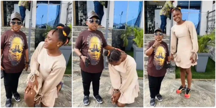 Aki stuns many with his reaction as upcoming actress kneels before him