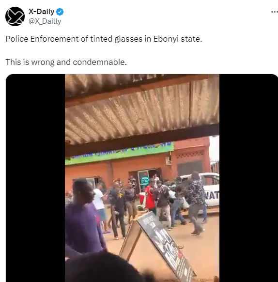 Ebonyi police officers enforcing tinted glass permit caught on camera assaulting motorists