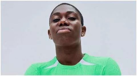 Asisat Oshoala in her Super Falcons kit.