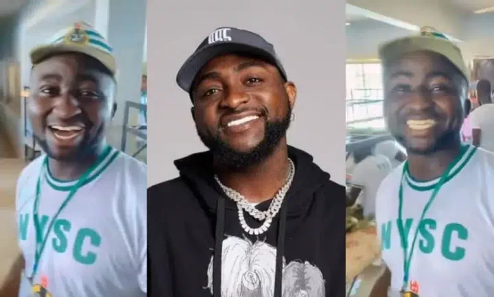 "See OBO" - Celebrity mix-up at NYSC orientation camp as corps members mistake a man for Davido
