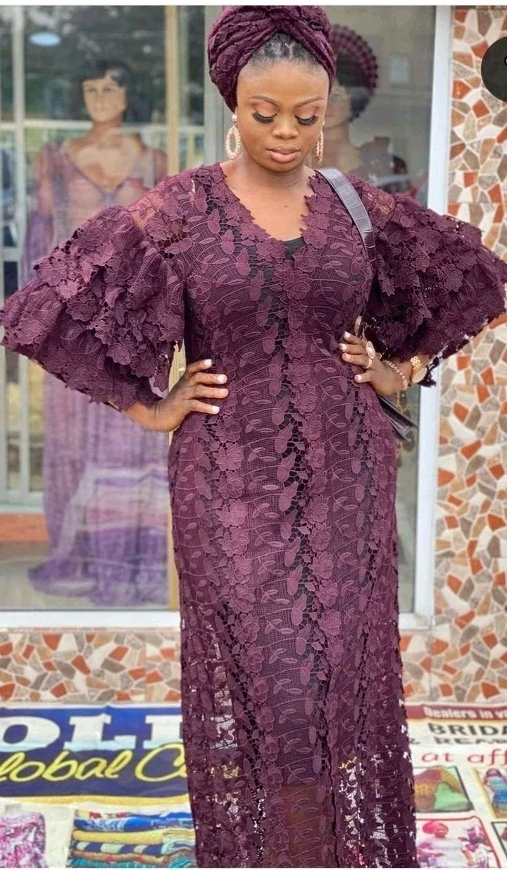 Fascinating Kaftan Styles Ladies Can Rock with Lace Fabric.