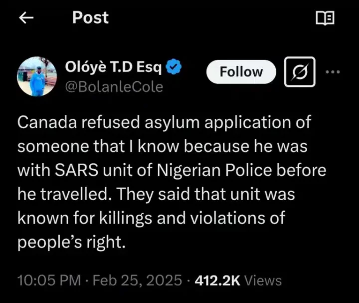 Man allegedly denied asylum in Canada over past role in SARS unit