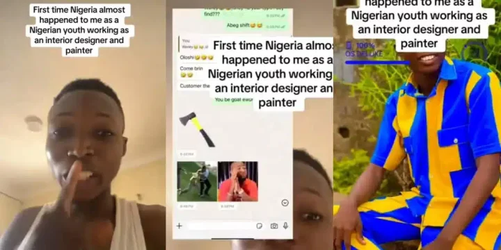 Police label painter alora after finding axe sticker, blue-yellow outfit on his phone, ask for ₦100k Police label painter alora after finding axe sticker, blue-yellow outfit on his phone, ask for ₦100k