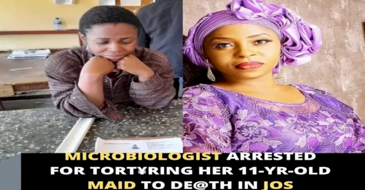 Microbiologist arrested for tort¥ring her 11-yr-old maid to de@th in Jos
