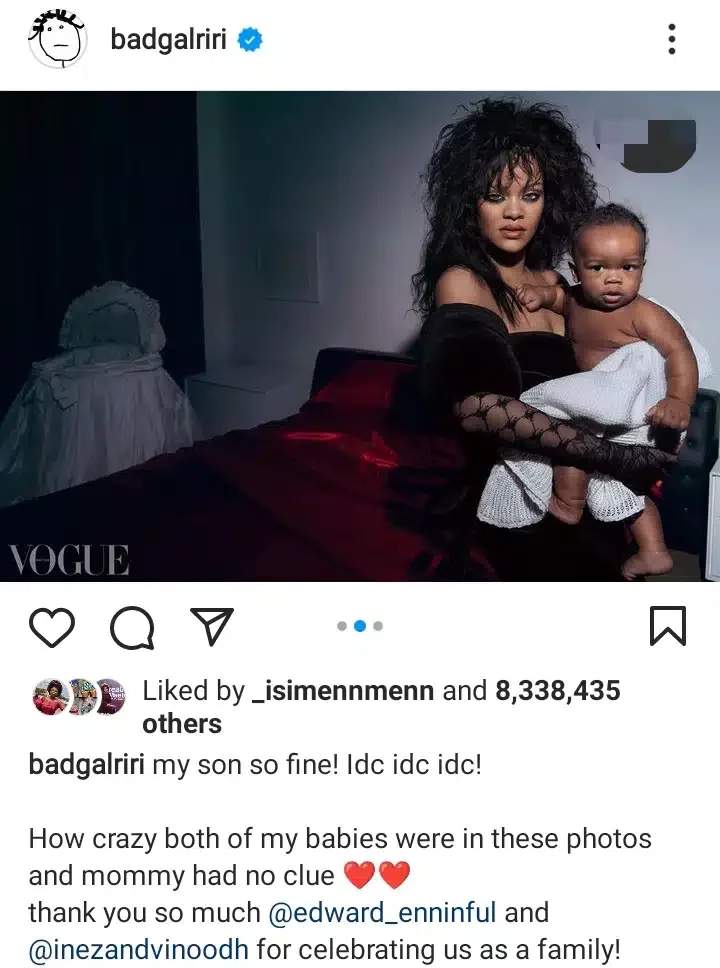 Rihanna hits back at trolls who tried to shame her for calling her baby 'fine'