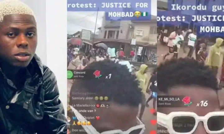 "We no go gree" - Nigerian youths take to Ikorodu street to protest and demand justice for Mohbad (Video)