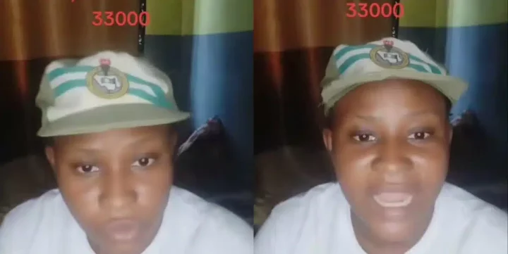 "I'm confused; I don't know what to do" - Corp member cries out as she receives N330,00K allawee instead of N33K (Video)