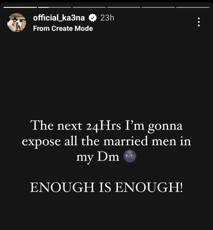 'Enough is enough' - BBNaija's Ka3na blows hot, threatens to expose all married men in her DM