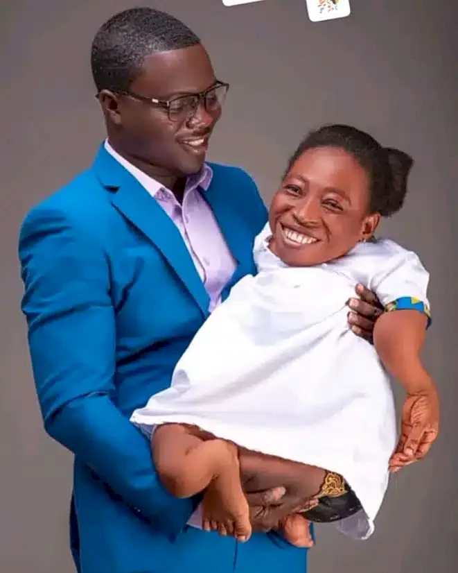 'Love is sweet' - Man shows off his beautiful physically challenged woman (Video)