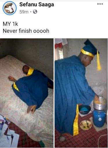 Taraba university students cook and sleep in matric gowns to fully enjoy N1k rental fee