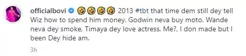 'That time Timaya still dey love actress' - Bovi says as he shares throwback photo with famous singers