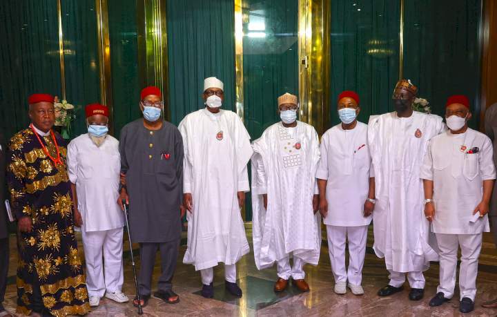 President Buhari receives Igbo leaders in the statehouse (photos)