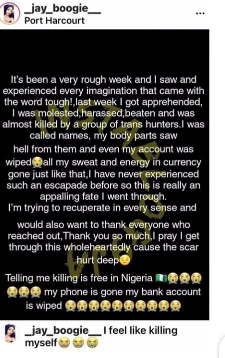 “I was called names, my body parts saw hell from them” – Crossdresser, Daniel Anthony cries for help after been molested