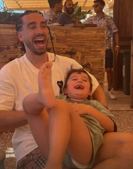 Marc Cucurella's change of hairstyle makes him unrecognisable on holiday with wife and family