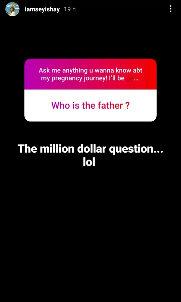 ''Elohim'- Seyi Shay responds after fans inquired who got her pregnant