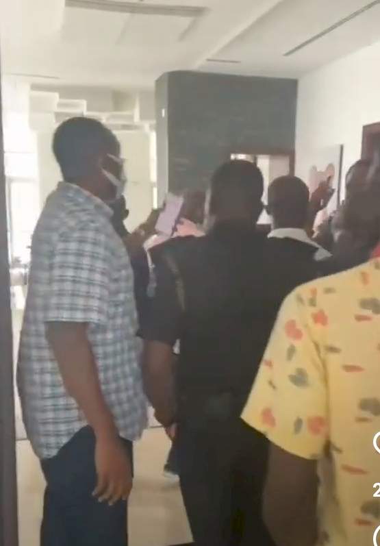 'Get out of my house!' - Man yells as dozens of security officers storm his Banana Island mansion to evict him for supposedly owing rent (Video)