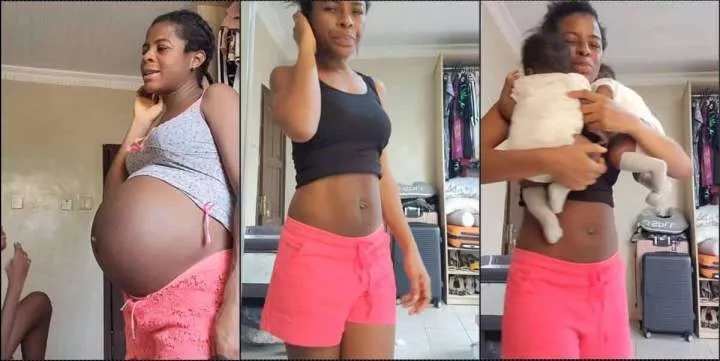 Woman shows off transformation weeks after giving birth to twins (Video)