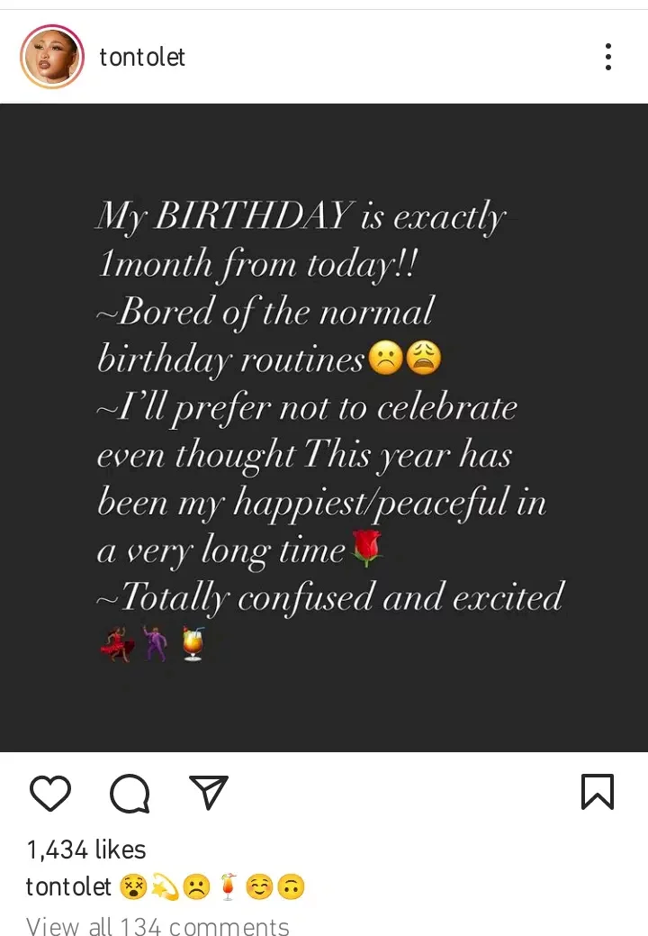 Why I wouldn't be celebrating my birthday this year - Tonto Dikeh