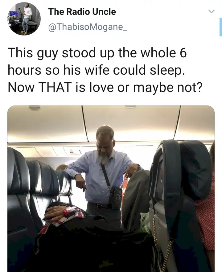 Man reportedly stands throughout six hour flight for his wife to sleep