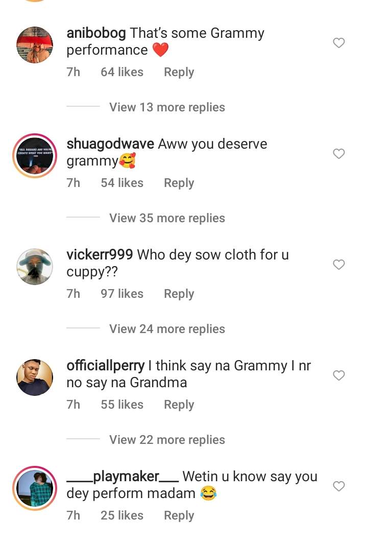 'That's some Grammy performance' - Netizens marvel at Cuppy's dance moves as she performs at her Grandma's 90th birthday (Video)