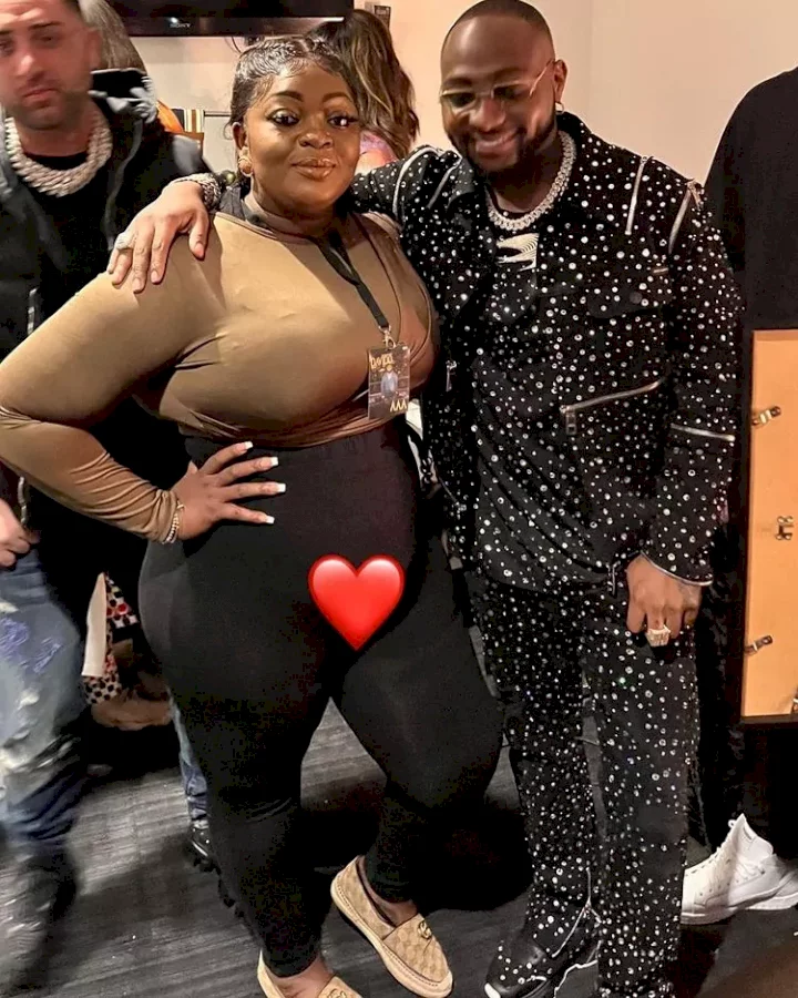 Eniola Badmus' pose with Davido in London sparks reactions