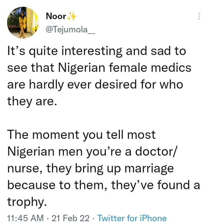 'The moment you tell most men you're a doctor/nurse they bring up marriage' - Female health worker laments