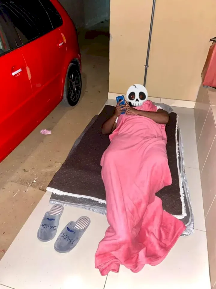 Husband resorts to sleeping outside after being kicked out of bedroom by wife for winning an argument