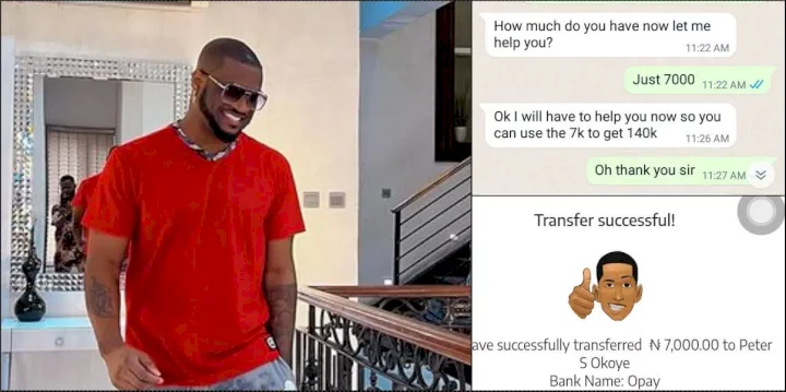 Peter Okoye responds after being called out for failing to pay back N140K following loan of N7K (Video)