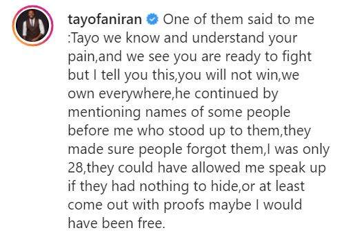 'They shot me on the foot, threatened me to shut up' - Big Brother Africa star, Tayo Faniran calls out organizers