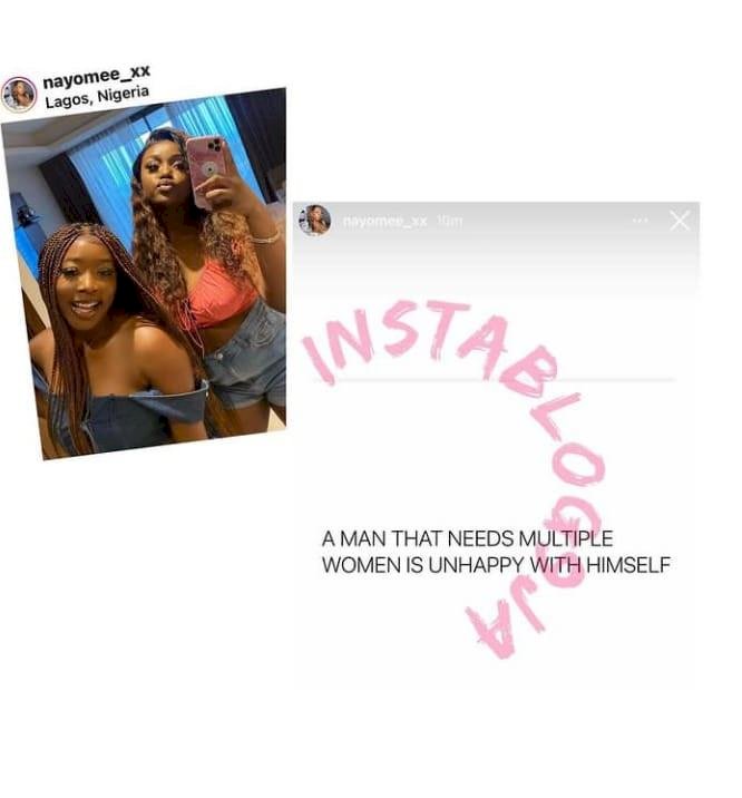 “A man that needs multiple women is unhappy with himself” – Chioma’s Bestie, Naomi says