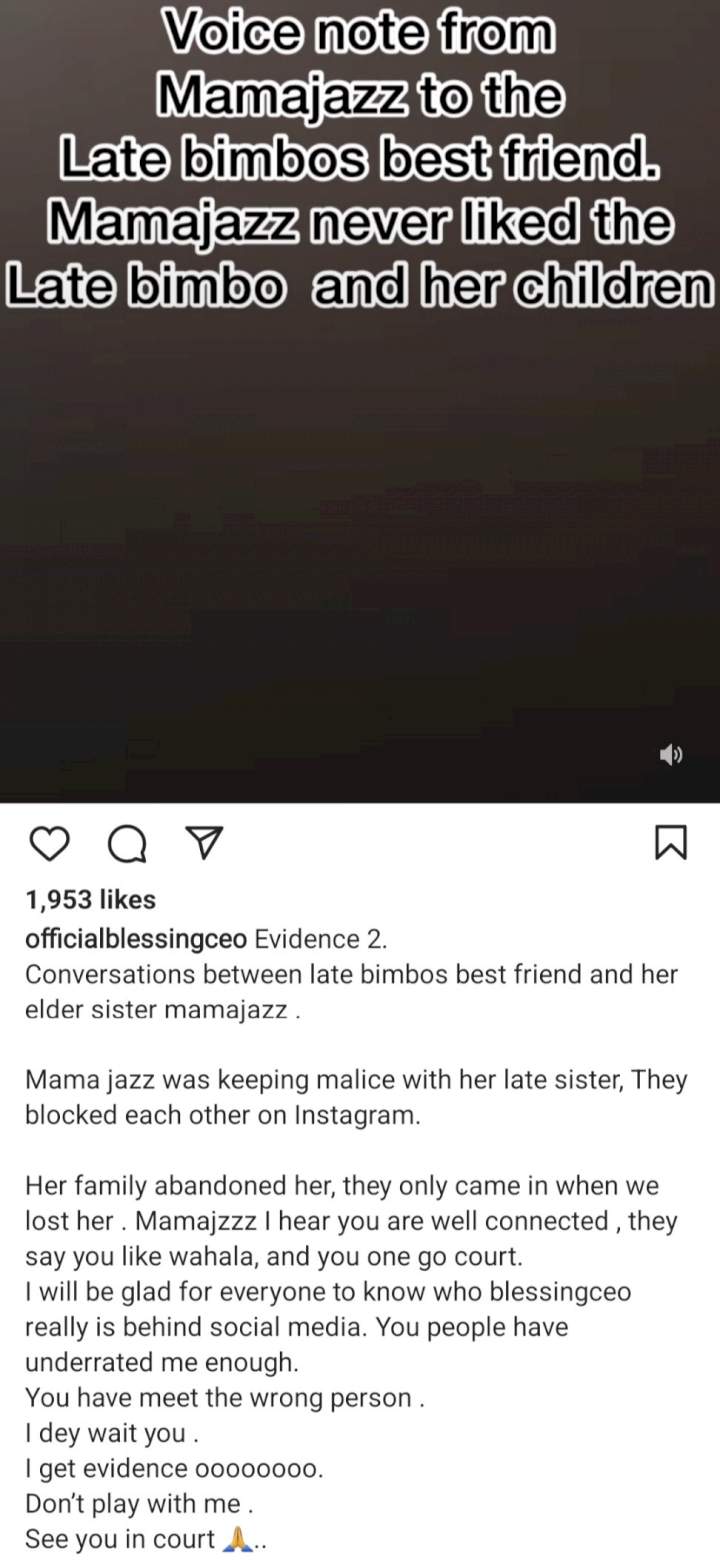 'Bimbo was the violent person and was suicidal