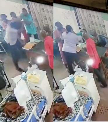 Moment Nurse slapped male doctor and he retaliated with two slaps (video) - Torizone Image