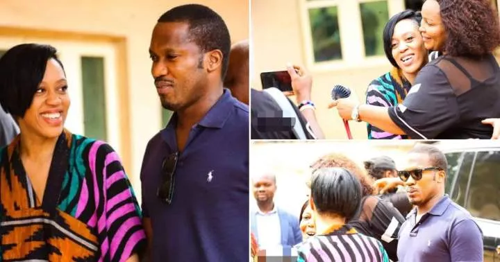 "They look simple" - Photos of Peter Obi's daughter, Gabriella and hubby at polling unit surfaces