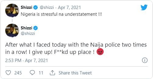 “Nigeria is stressful and unconducive” – Music producer, Shizzi laments after his encounter with the police