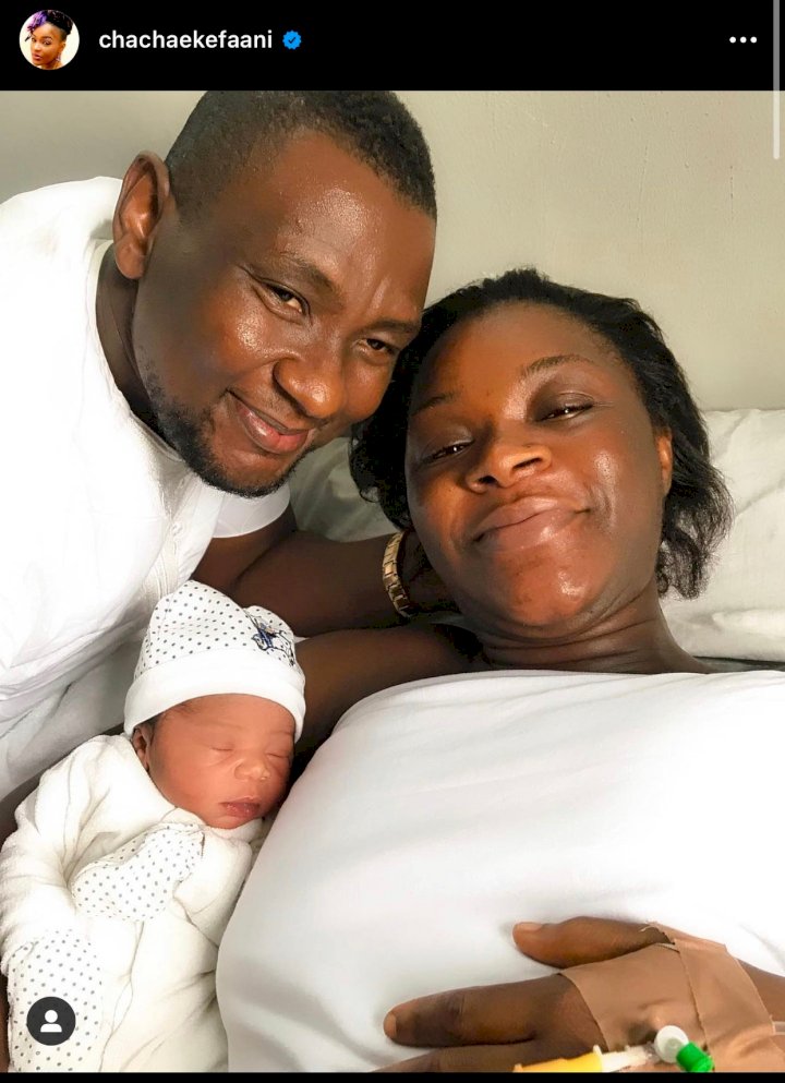 Amid divorce rumours, Actress Chacha Eke welcomes child