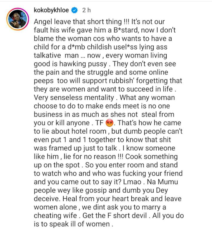 'It's not our fault you married a cheating wife, move on' - BBNaija's Khloe lambaste OAP Nedu