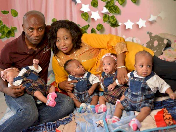 Couple welcome quadruplets after 12 years of waiting (Photos)