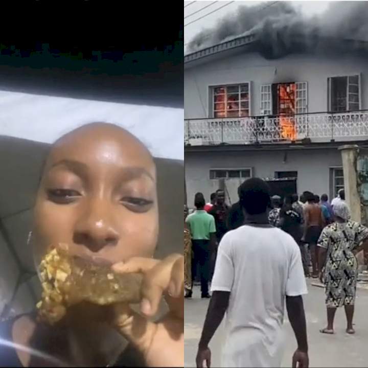 Woman returns from Sallah feasting to find her house and car on fire (video)