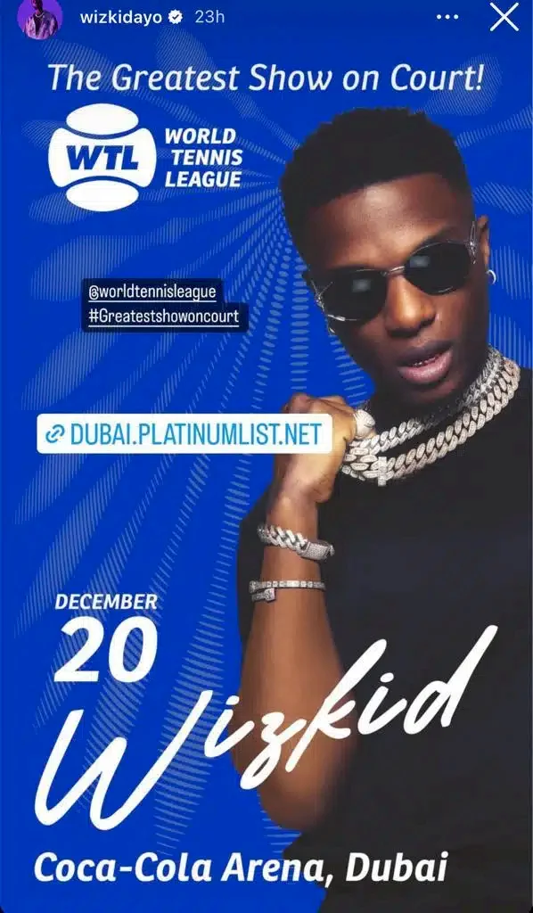 Wizkid set to be first and only Nigerian artist to perform at World Tennis League