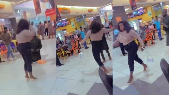 "Today is Shiloh day 5" - Reactions as lady ridicules boyfriend's public proposal (Video)
