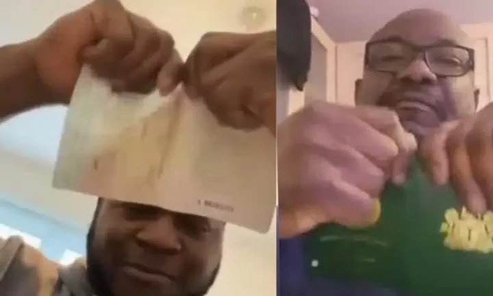 Abroad-based Nigerian men rip their Nigerian passports apart over outcome of 2023 elections (Video)