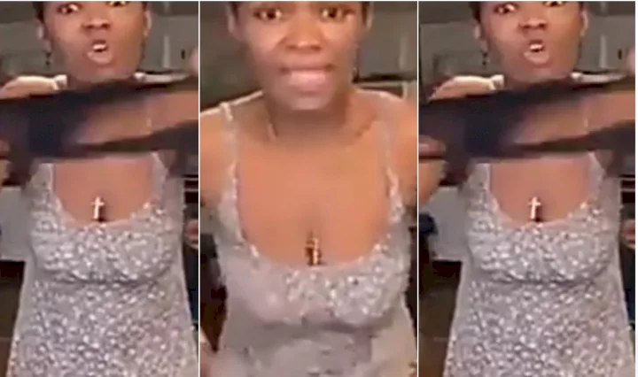 Lady pulls off her panties on live video to curse her boyfriend and his manhood (video)