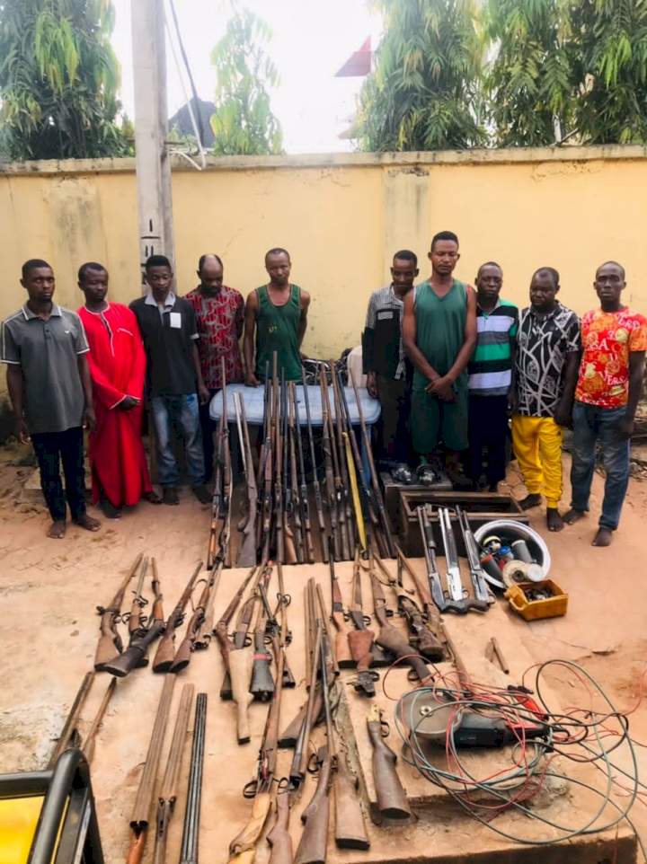 Police arrest 10 suspected gunrunners in Delta, recover 42 locally made guns  