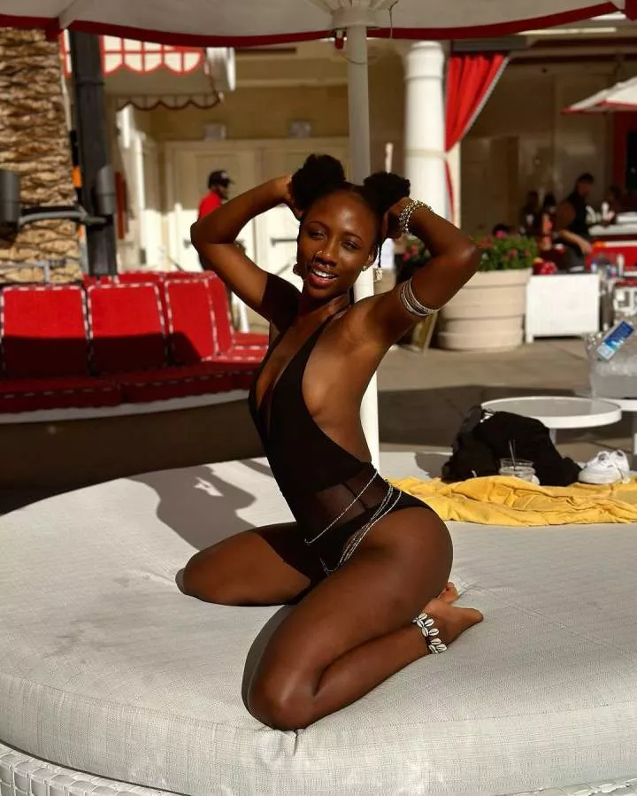 'My nya.sh has gotten bigger' - Dancer, Korra Obidi gushes as she puts bum on display in kinky swimsuit (Photos/Video)