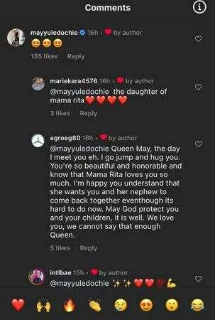 'The mother-in-law every girl out there would love to have' - Junior Pope showers praises on Rita Edochie, May Edochie reacts