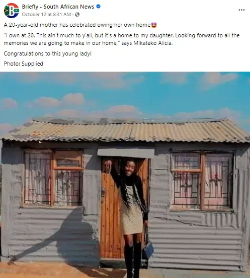 20-year-old lady celebrates as she becomes a homeowner at a tender age