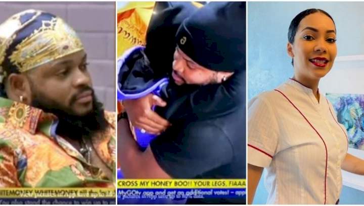Bbnaija: Check Out Whitemoney's Reaction After He hugged Maria While she Cried For Nominating Him (Video)