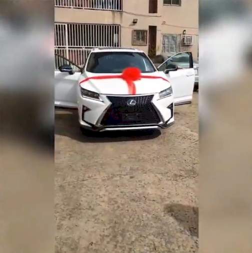 Emotional moment Yemi Alade gifts mother brand new Lexus SUV as birthday present (Video)